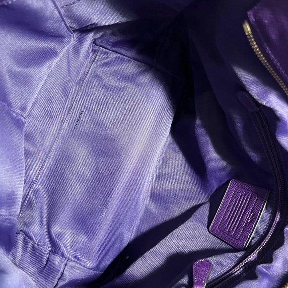 Large Coach purse in purple - Picture 6 of 17